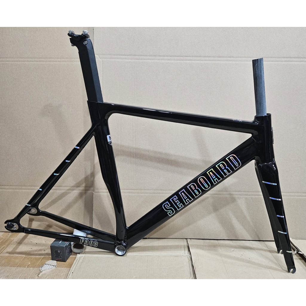 Frameset Tsunami SEABOARD FA03 Warna Hitam Glossy Logo Laser Silver