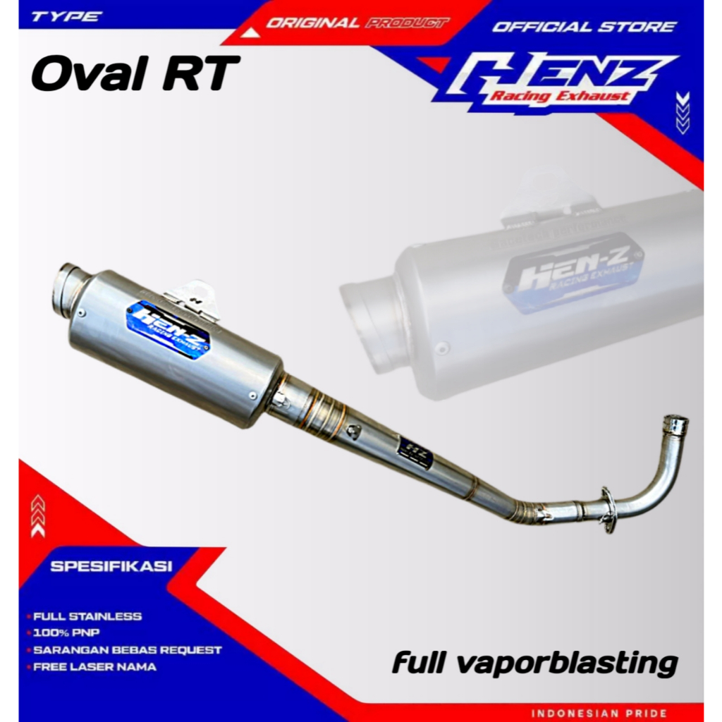 Kenalpot road race OVAL RT full vaporblasting Henz Racing Exhaust