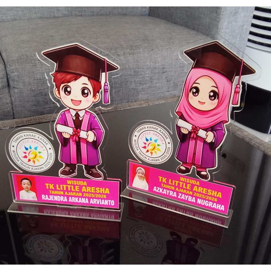Vandel Acrylic Graduation Custom Foto Nama / Plakat Akrilik Tema Kelulusan Anak Sekolah Cetak Foto L