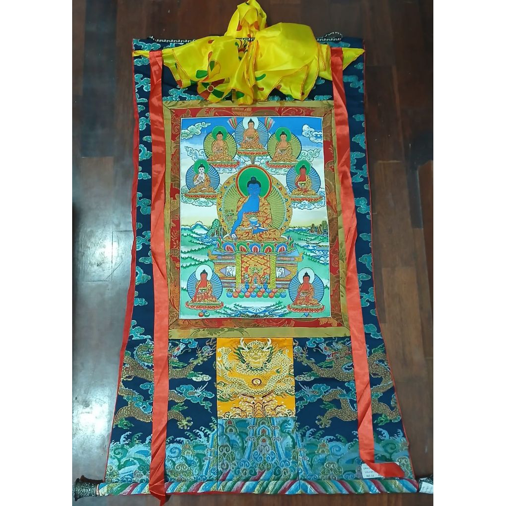 Thangka Bordir Buddha Pengobatan ( 16 ) - Bordir Thangka Homemade - Tibetan Nepal