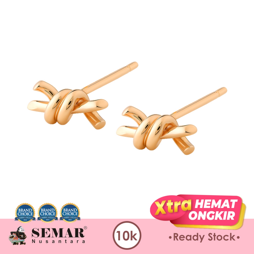 Anting Emas Tindik Orianna Twine Gold 10K Semar Nusantara