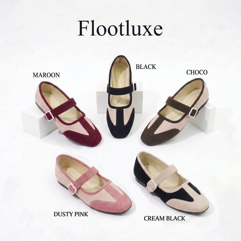 FlatShoes Swede Ballerina kasual gesper Wanita FootLuxe Terbaruu - Balet kasual - Flat Shoes kasual 