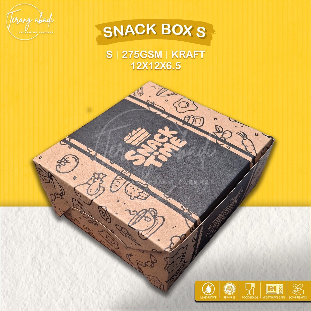 [New Product] Dus Snack Box Kraft S (Small) 12x12x6.5 /Dus Snack /Snack box S/Box Kraft/Snack Box Kr