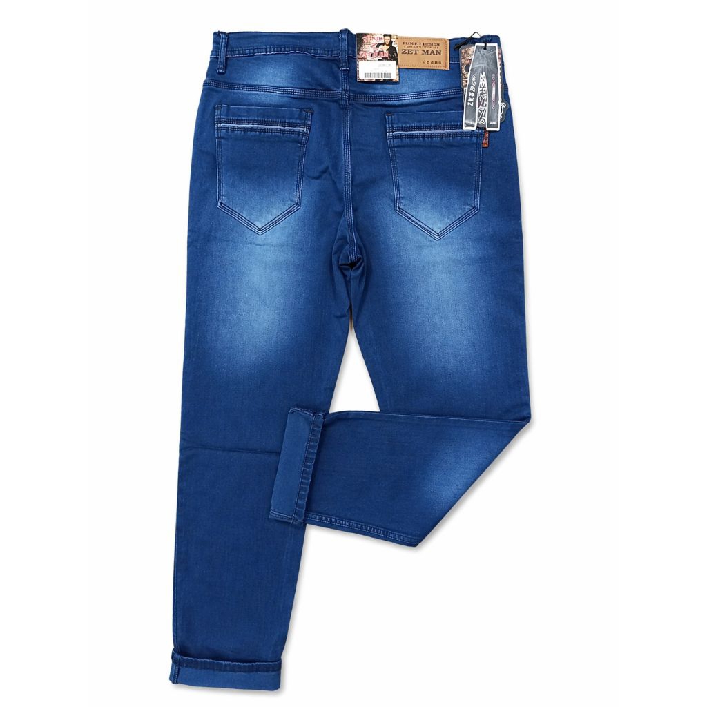 Zetman celana panjang Jeans pensil slim fit melar Size 33-38