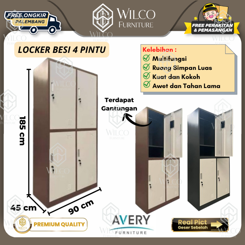 Locker Besi 4 Pintu by Avery Furniture | Loker Besi 2x2 Serbaguna
