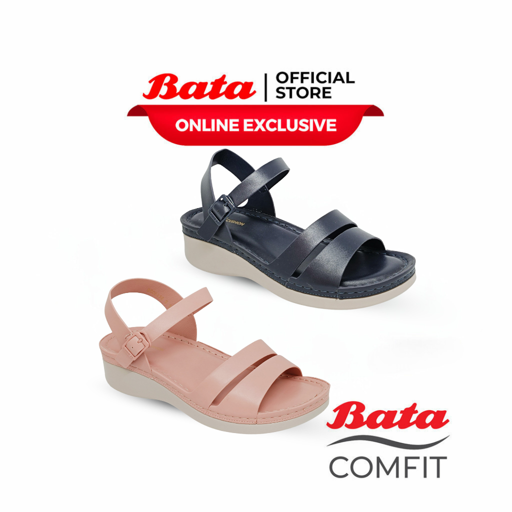 BATA COMFIT - CLARIE SLINGBACK "Comfit Cushion" Sandal Wedges Wanita