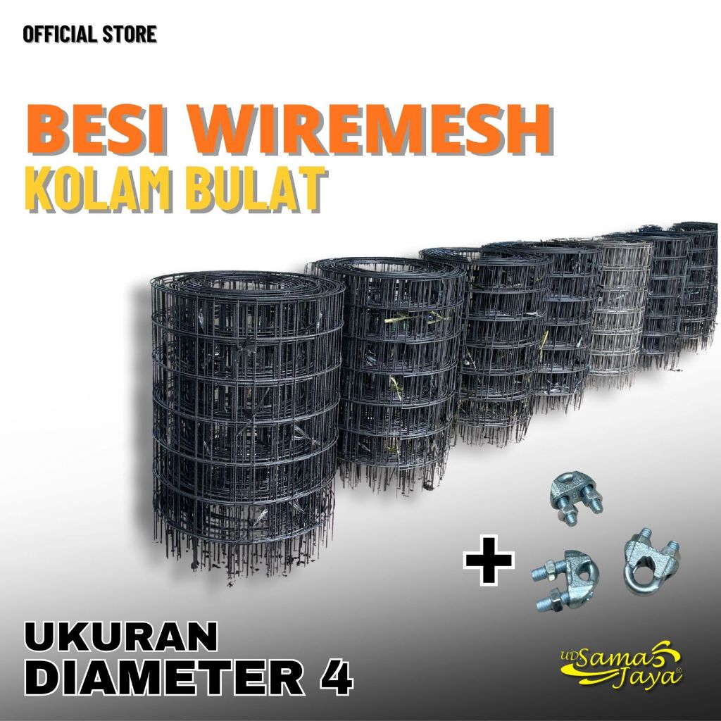 Rangka Besi Kolam Bundar D4 Tinggi 1m - Besi Saja + Klem U