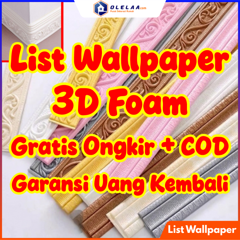 Wall Border 3D Foam List Dinding 3D Wallpaper Dinding List Stiker