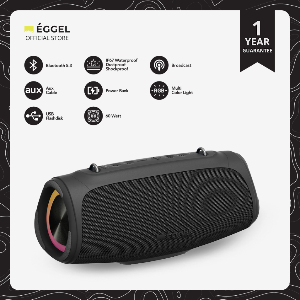 Eggel Terra 3 Max Waterproof Bluetooth Speaker with RGB Lights