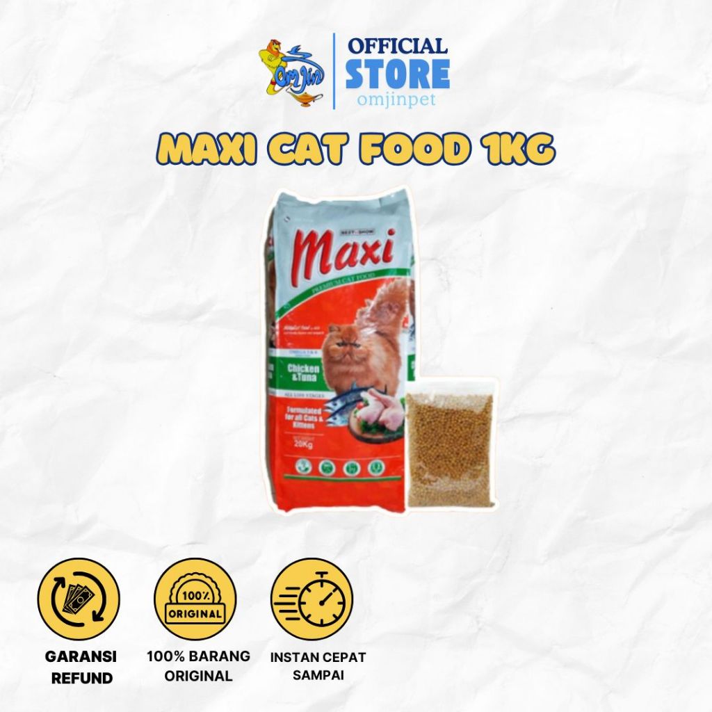 Maxi Cat Food Makanan Kucing Maxi Kitten & Adult 1kg