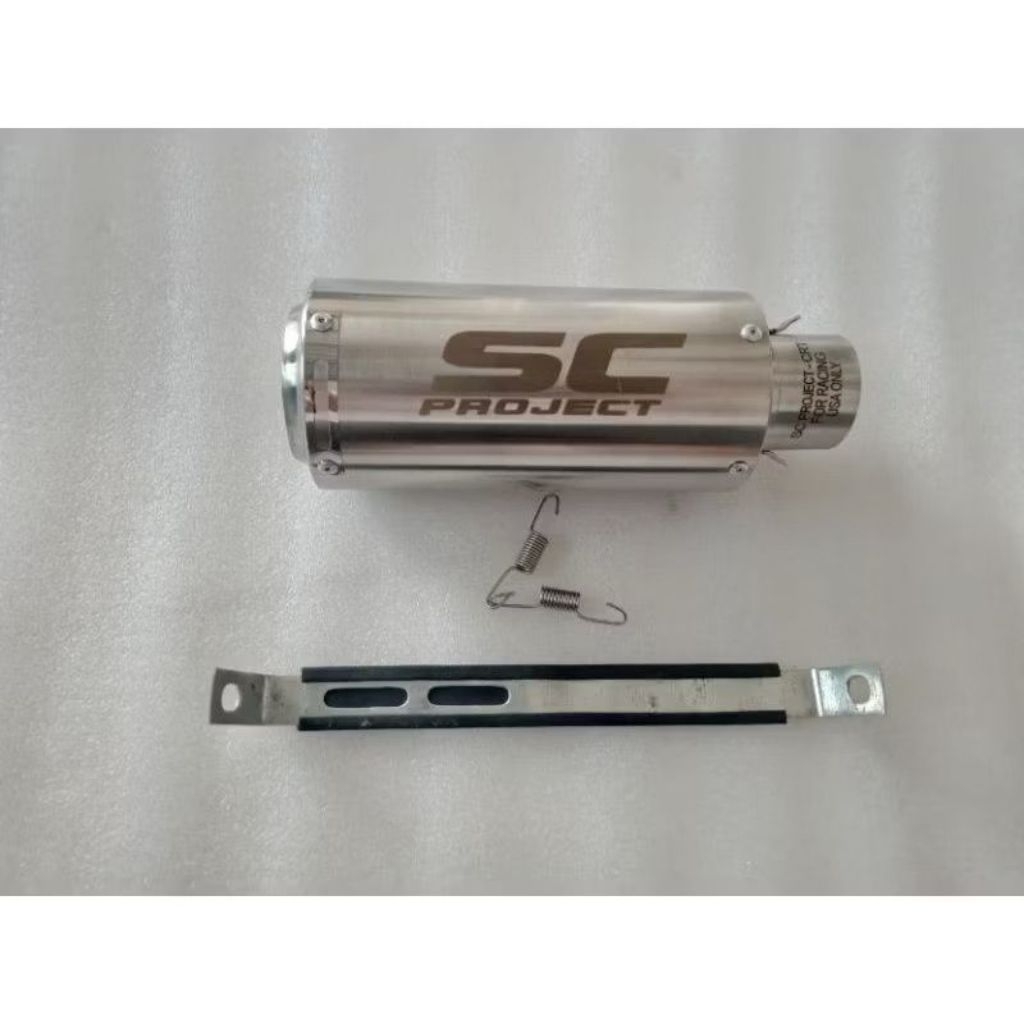 KNALPOT RACING SC PROJECT SLINCER ONLY STAINLESS TITAN, BLACK DOFT,CARBON UNTUK VIXION, VERZA, BYSON