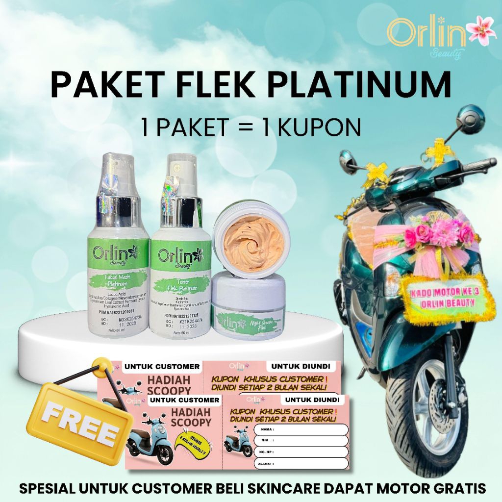 ORLIN BEAUTY SKINCARE CREAM FLEK WHITENING PLATINUM CREAM BPOM PENGHILANG FLEK DAN SUSAH CERAH