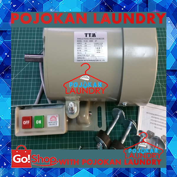 Dinamo TTM 400 Watt 1/2 HP/Dinamo Induction/Dinamo Mesin Jahit 400 Watt 1/2HP 4P (Induction Motor /D
