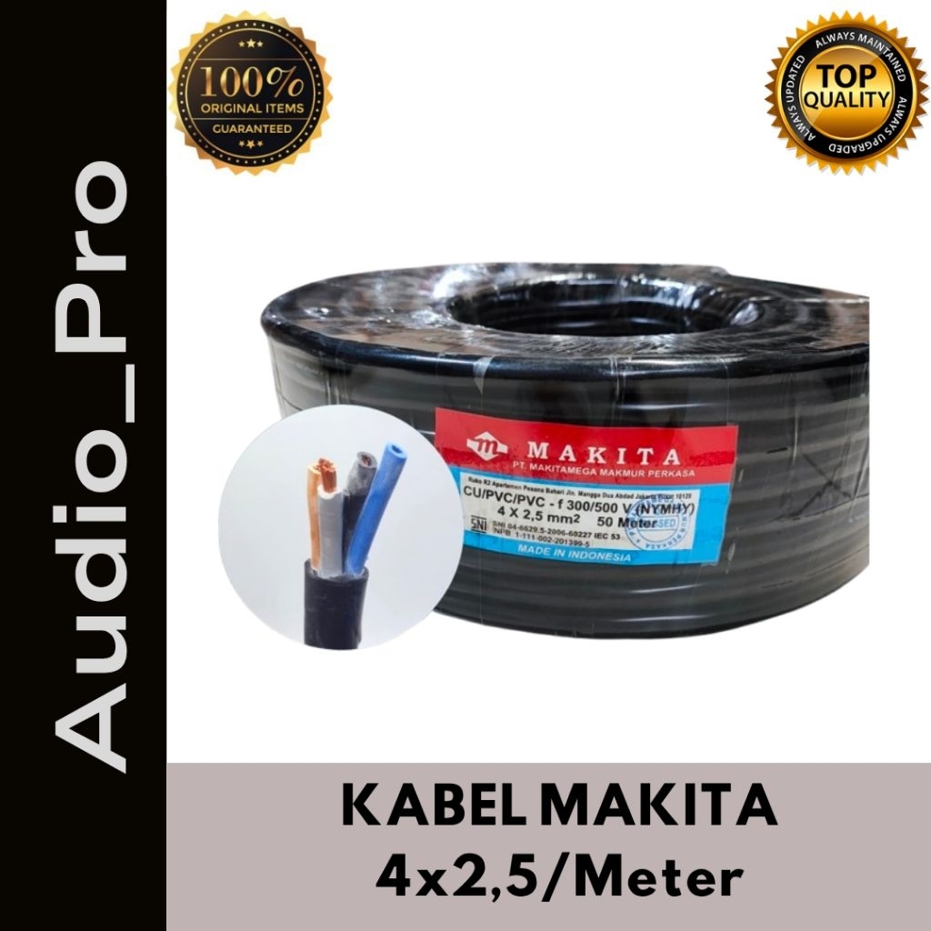 Kabel Audio Makita Ukuran 4x2,5 / Meter Kabel Makita Speaker Ukuran 4x2,5 Per Meter