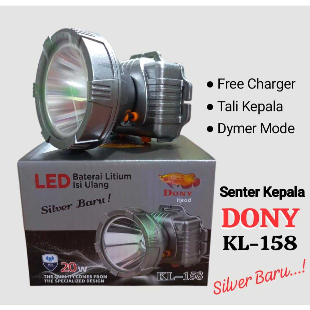 Senter Kepala Dony Dony KL-158 Silver Baru