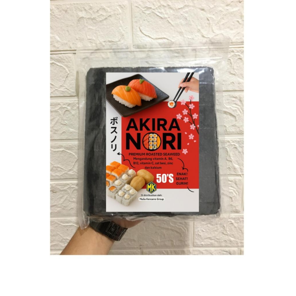 SUSHI NORI 50 SHEET AKIRA GRADE A NORI SUSHI NORI 50 SHEET/LEMBAR