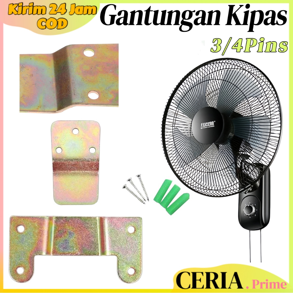 Bracket Kipas Angin 3 Lubang 4 Lubang Besi Kokoh Dudukan Kipas Dinding