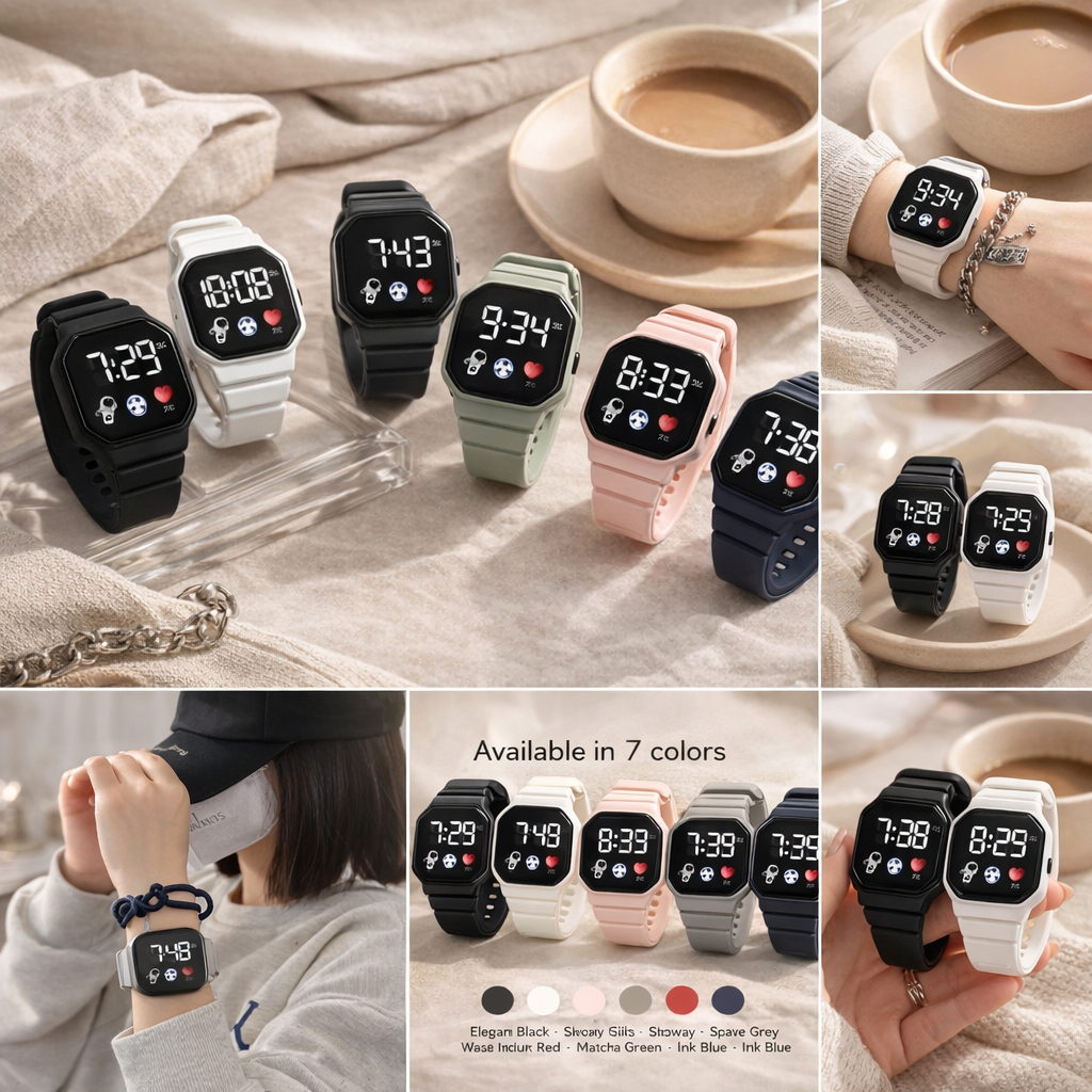 Jam Tangan Karet LED Jam Tangan Anak Anak Jam Tangan Sports Watch Jam Tangan Olahraga Jam Tangan Cew