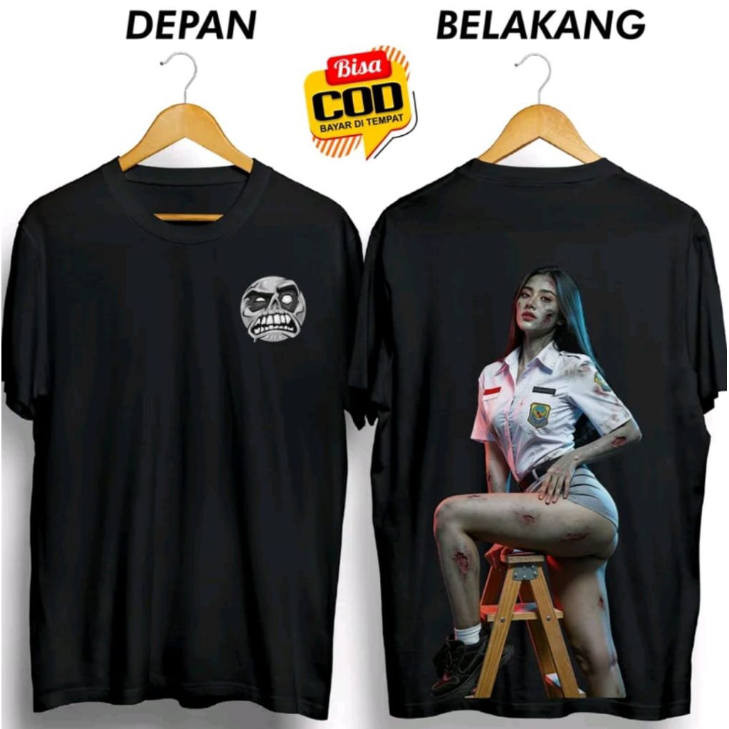 Kaos Tranding Hantu Cewek Sma Sexi Desain Diatas Tangga Distro Unisex Bahan Katun Nyaman Adem
