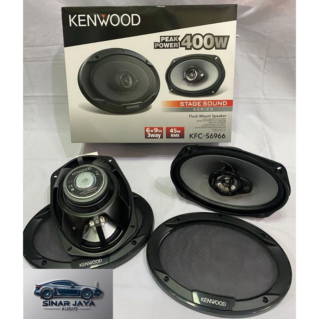 Speaker Oval Kenwood KFC-S6966 6x9 Inch 400W Peak 3 Way Woofer PP Cone Tweeter PEI Dome Super Tweete