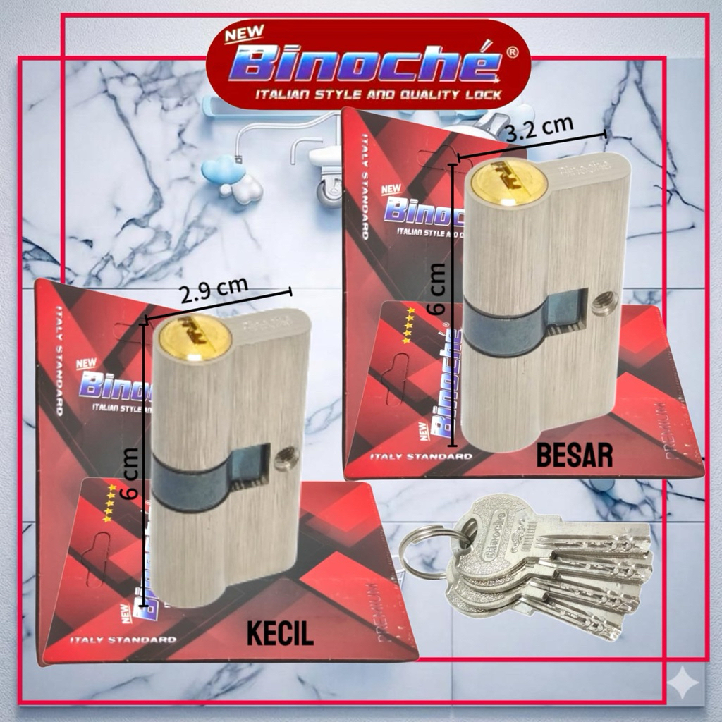 Binoche silinder kunci pintu besar silinder kunci pintu kecil silinder kuningan