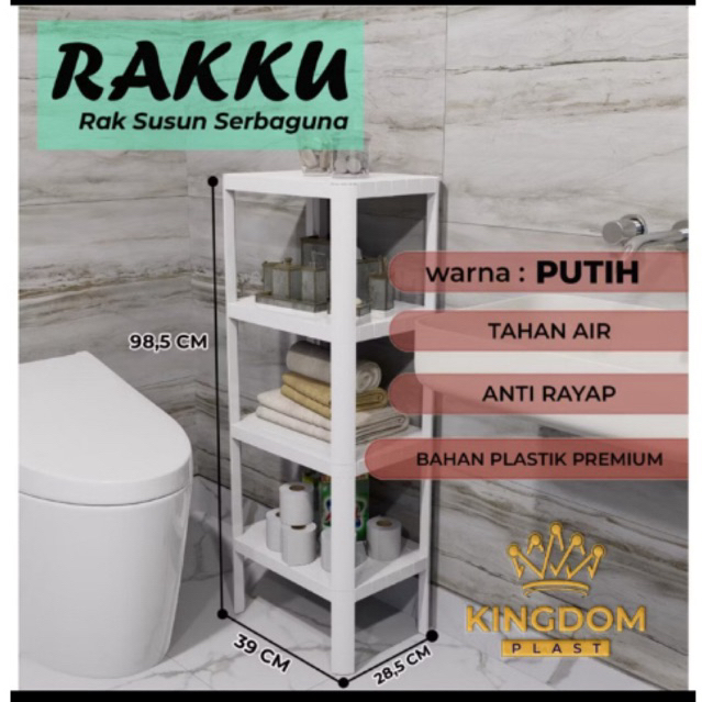 PRELOVED Rak Serbaguna 4 Susun PUTIH