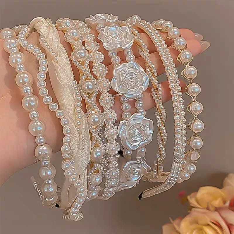 Bando Mutiara Hijab Viral| Bando Mutiara Hijab Korea Super Cutte| Pearl HeadBand  Bando Korea Akseso