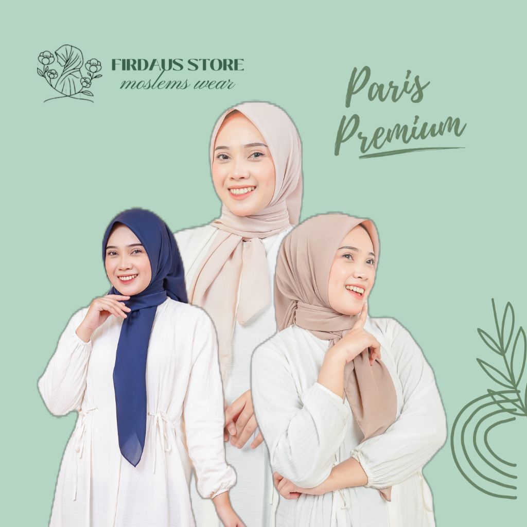 Firdaus Store - Voal PARIS PREMIUM Hijab Segiempat Paris Paris Premium Hijab Kerudung