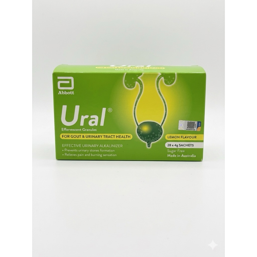 Ural Effervescent Granules , Lemon flavour, 28x4g sachets, ori Australia