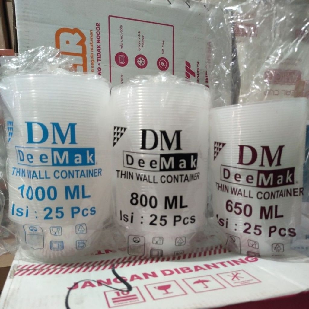 Thinwall DM 650ml Bulat Bowl Mangkok 650ml isi 25 Pcs