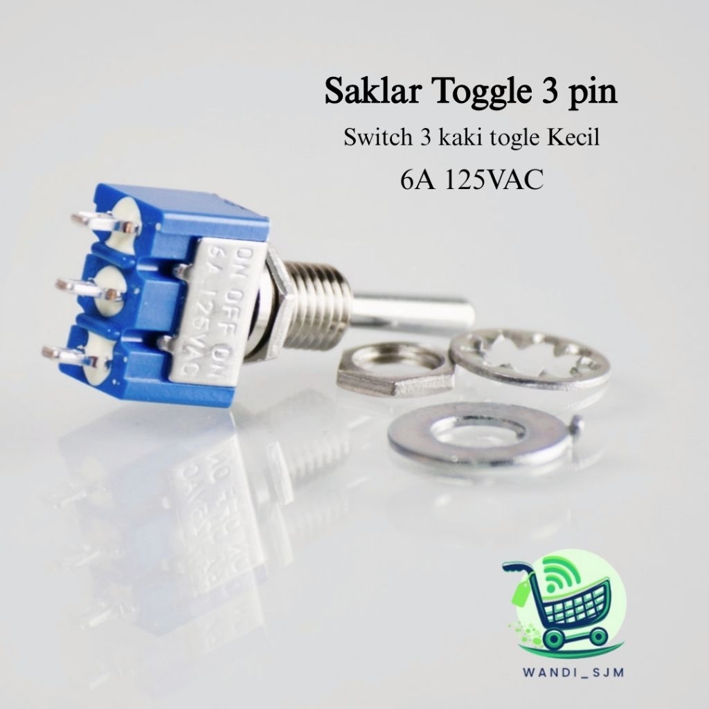 Switch Toggle 3 pin Biru Saklar 3 kaki tongle togle