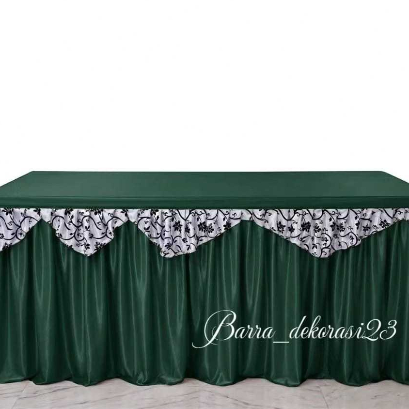Cover Meja Prasmanan Poni Batik full 4sisi 70x70x200 cm – Taplak Meja Rempel Filamin + Batik Premium