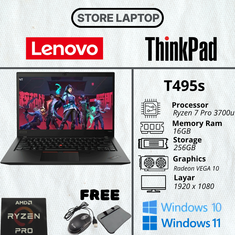 Lenovo Thinkpad T495/T495s AMD Ryzen | Ryzen 5 3500u | Ryzen 7 3700u | Ram 8GB/16GB | 256GB/512GB Fr