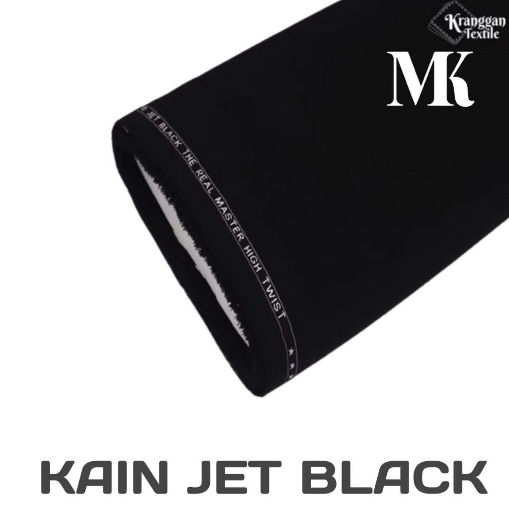Bahan Kain Jet Black Meteran  Super