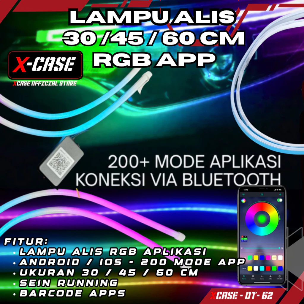 LAMPU ALIS DRL RGB MATRIX 30CM 45CM 60CM ALIS DRL RGB ORIGINAL X-CASE KWALITAS PREMIUM