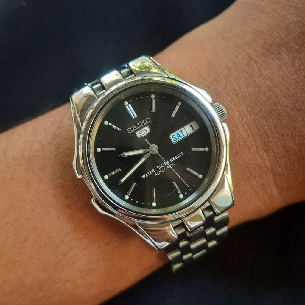 SEIKO 5 SNK093 7S26 AUTOMATIC BLACK DIAL VINTAGE ORIGINAL