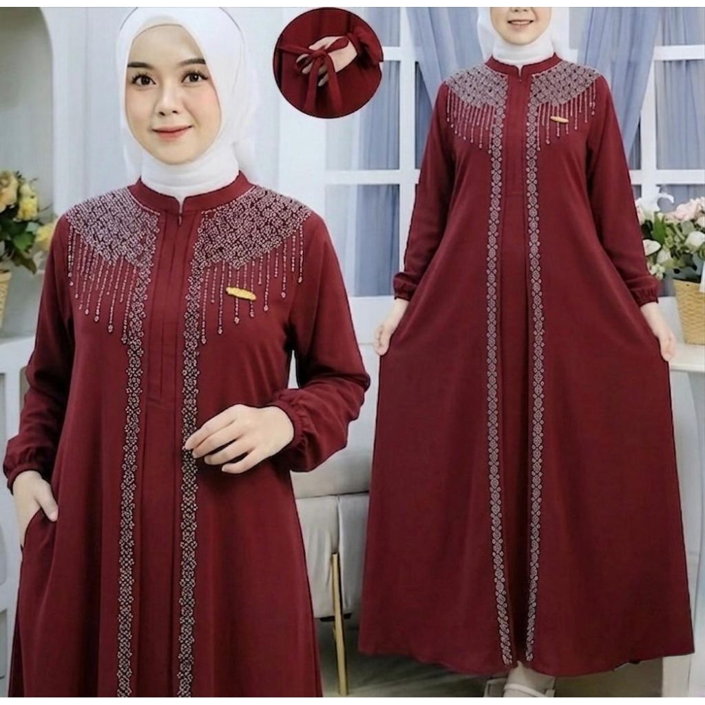 gamis crinkle abaya Payet  terbaru