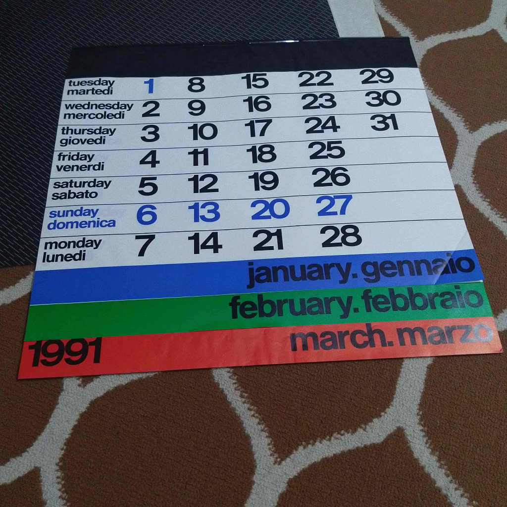 Trimese Design Ormella Noorda NAVA 1991 Calendar Art Import - Kalender Seni cocok untuk kenangan mem
