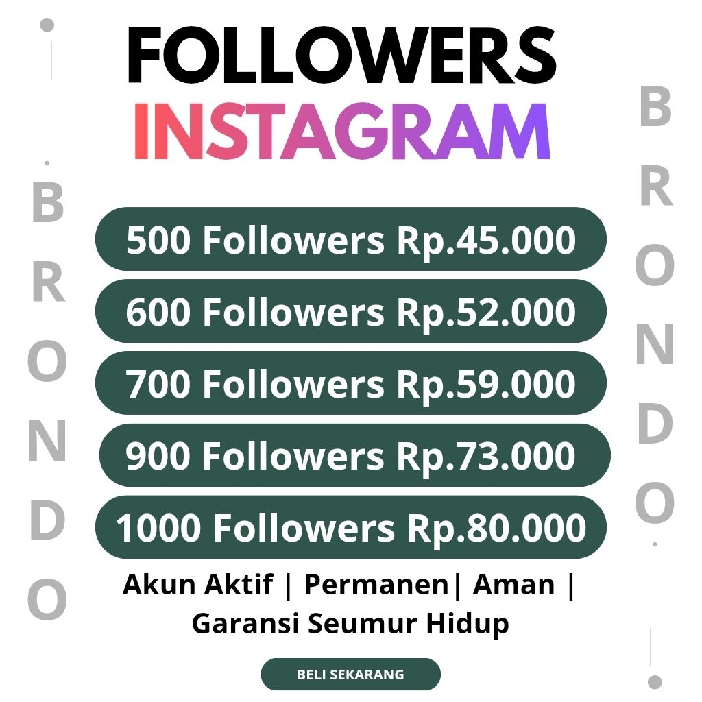 Followers IG Permanen | Followers IG Reel Aktif Permanen High Quality | Proses Cepat Dan Amanah