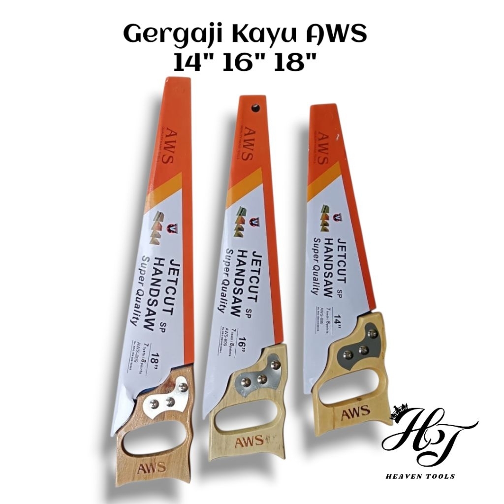 Gergaji Kayu AWS 14" 16" 18" Gergaji Tangan Potong Kayu Tajam Awet
