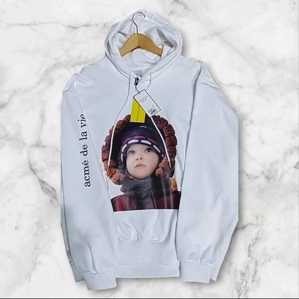 ADLV Baby Face Mouton Boy White Hoodie.
