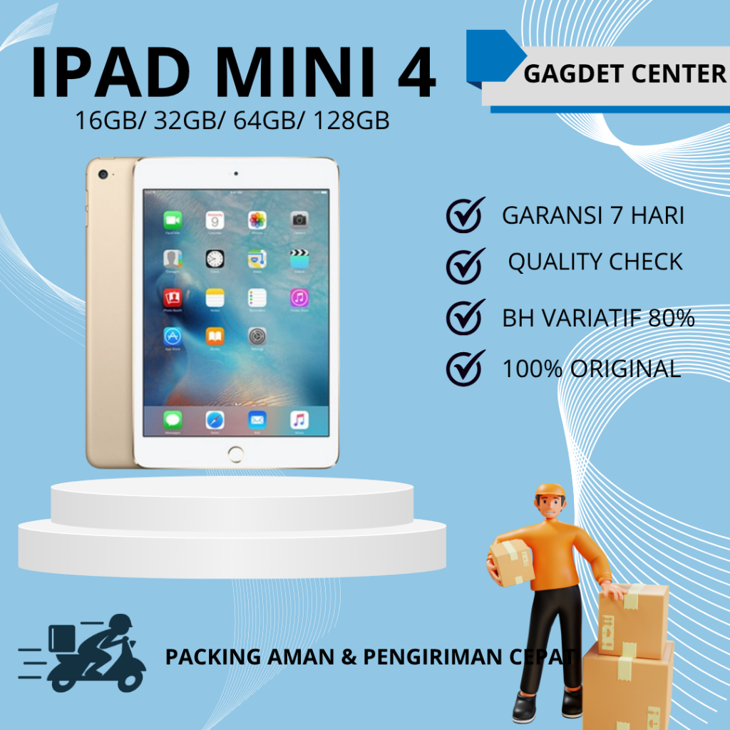 iPad Mini 4 16GB 32GB 64GB 128GB Wifi Only Second Original | GADGET CENTER