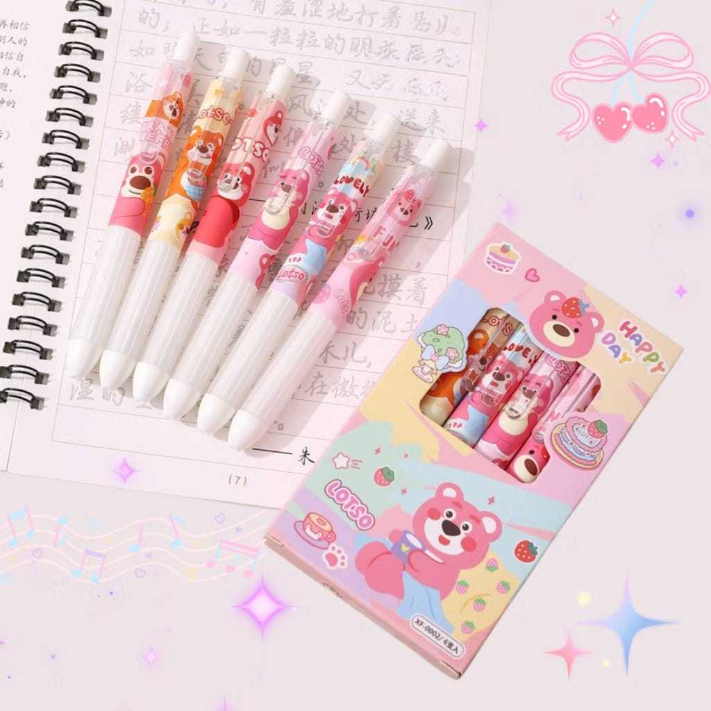 PULPEN GEL 1 BOX ISI 6PCS/PULPEN GEL LOTSO ISI 6 PCS TINTA HITAM