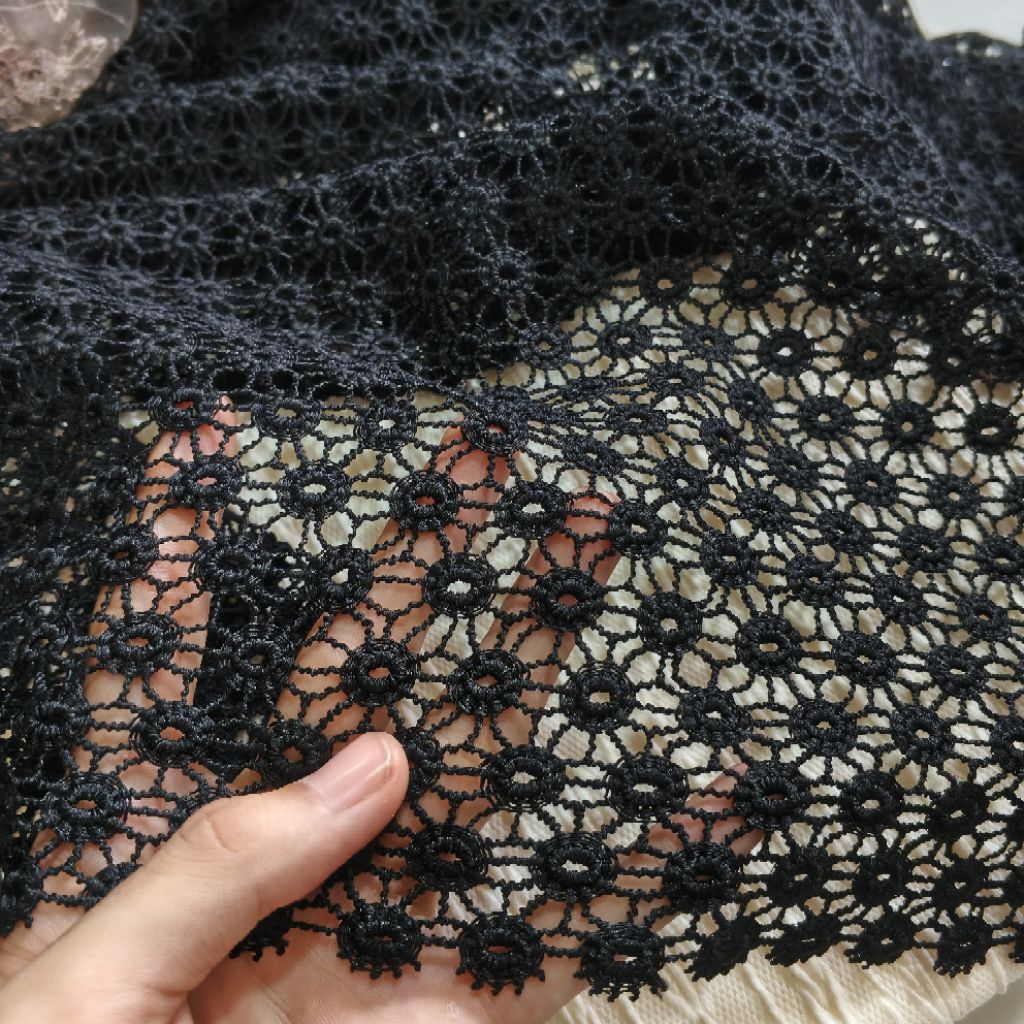 [Harga/0,5m] bahan kain prada katun - kain brokat prada lace - kain brokat prada - prada motif bunga