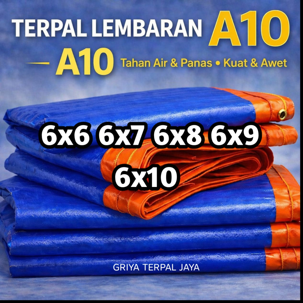 Terpal Terpailin Lembaran Plastik A10 6x6 6x7 6x8 6x9 6x10 6x12 Korea +UV Premium Tebal Anti Tahan A