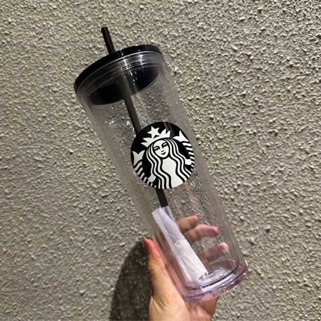 NEW Tumbler Starbucks Black Transparent Siren Core Edition With Straw Original Starbucks Tumbler