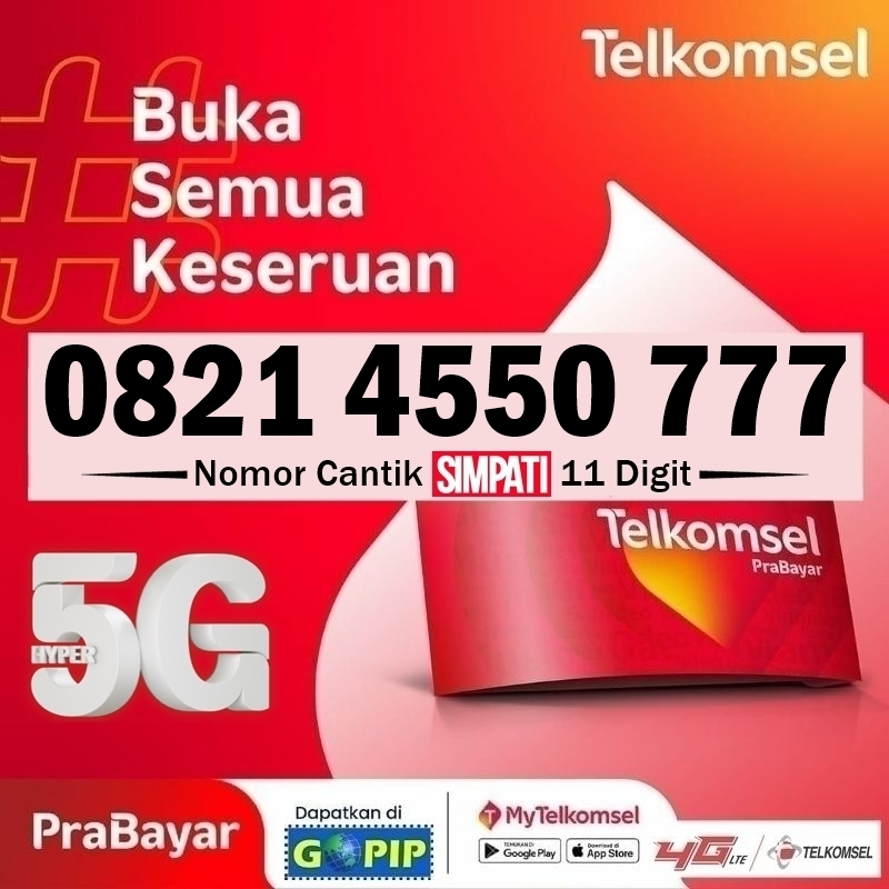 Nomor Cantik Perdana Simpati 11 Digit Ekor Triple 777 Telkomsel Prabayar Bonus 3GB Kuota Nasional