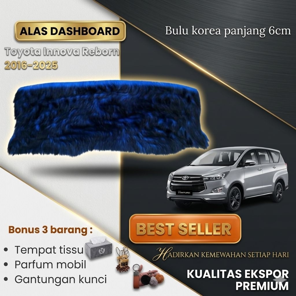 Alas Cover karpet dashboard toyota Innova reborn 2016-2025 bulu korea panjang