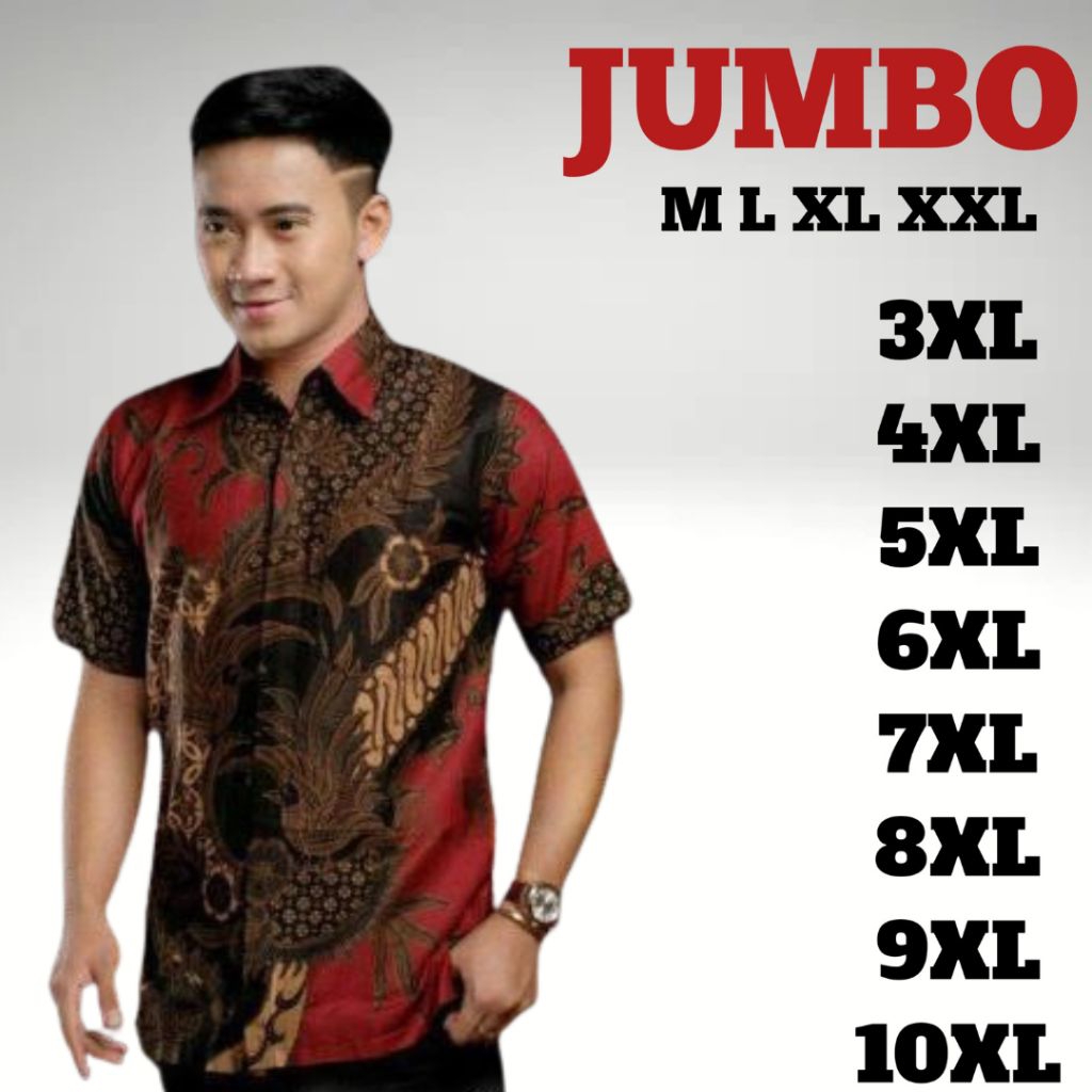 Promo Batik Jumbo | Hem Batik Pria Lengan Pendek Big Size