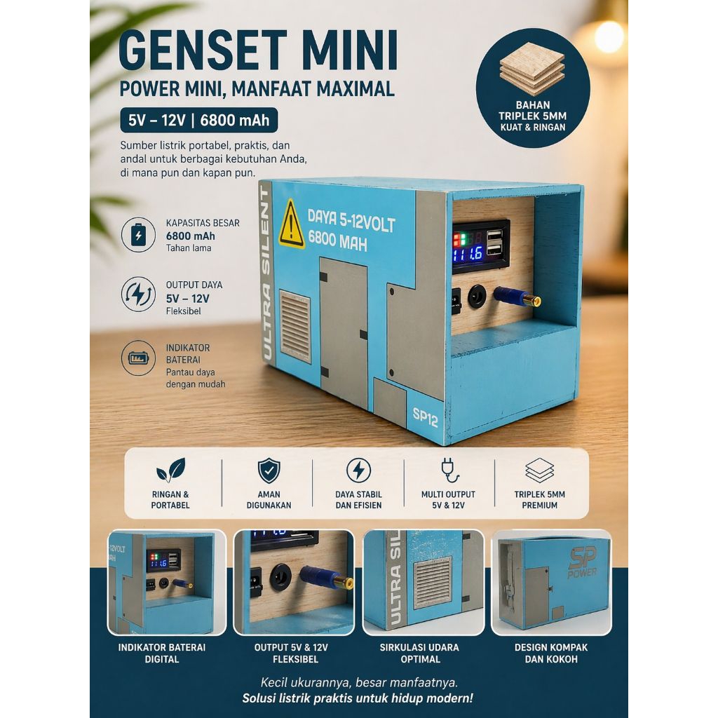 genset miniatur bisa untuk sound lampu dll bisa di cas juga